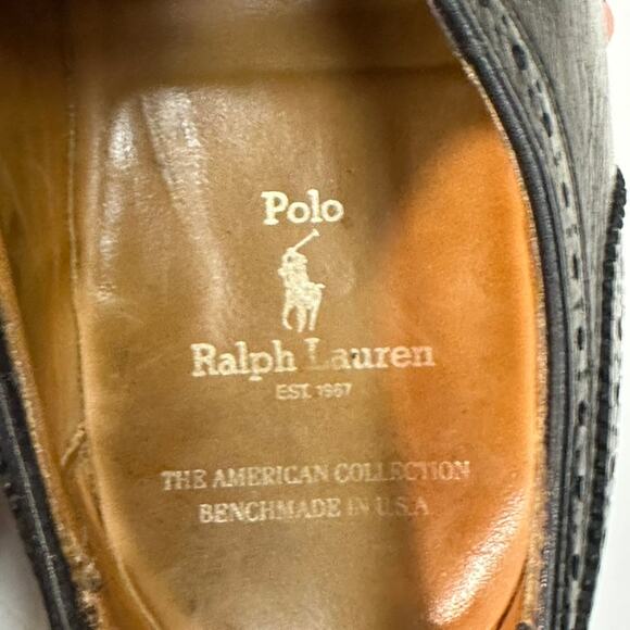 Rancourt & Co. x Ralph Lauren Wingtip Bal Oxford Black Calf Bench Made USA 9 D - Picture 10 of 14